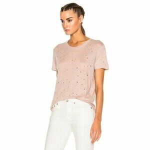 IRO Clay Distressed Short Sleeve Linen Tee